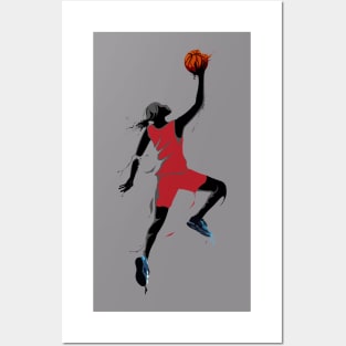 Basketball girl Posters and Art